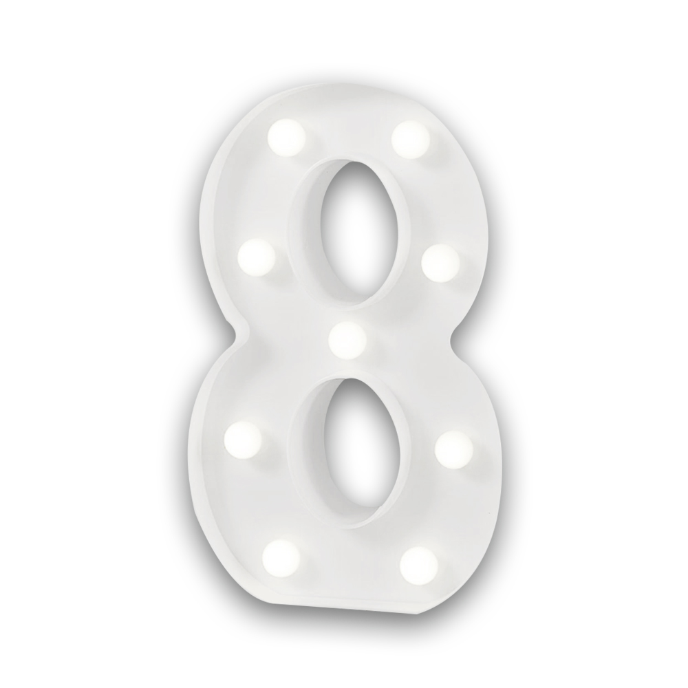 Numero 8 en 3D de Luz Led Luz Cálida. - Image 2