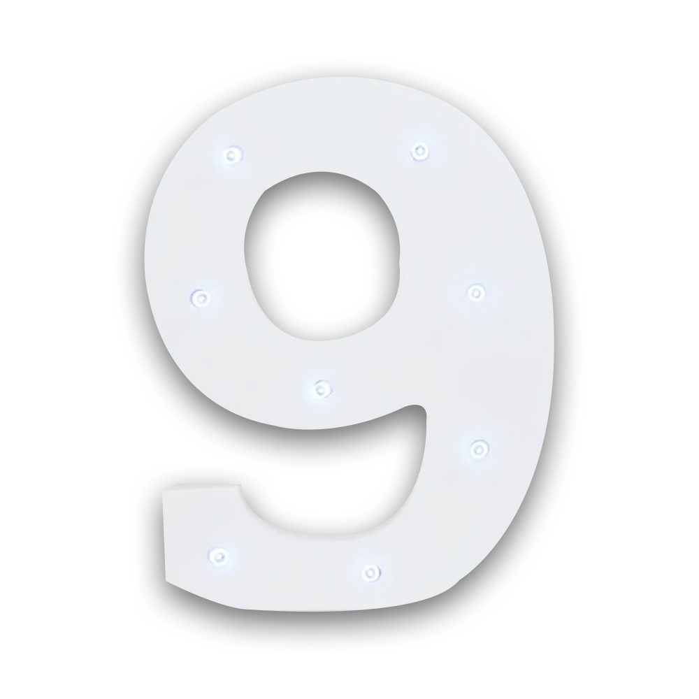 Numero 9 en 3D de Luz Led Luz Cálida. - Image 2