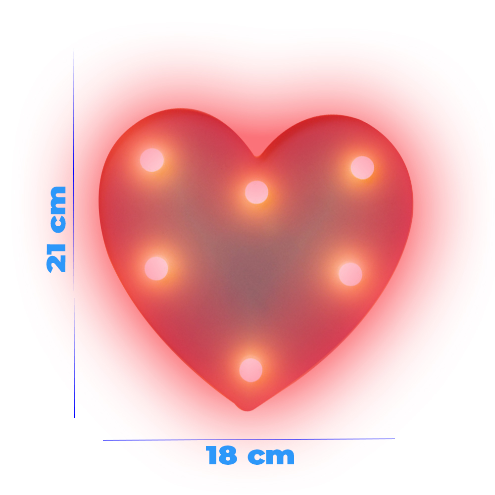 Corazón en 3D de Luz Led Luz Cálida. - Image 3