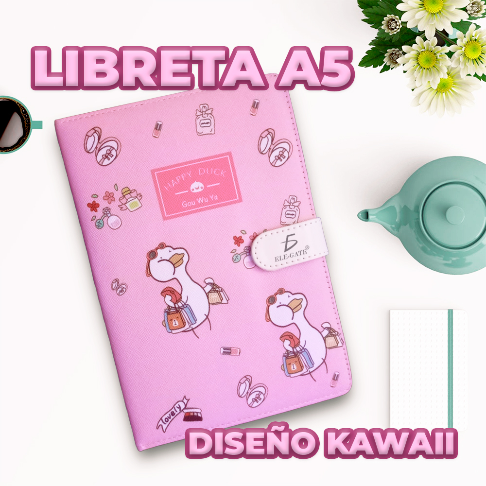 Libreta con Diseño Kawaii con 100 hojas con Broche Imantado - Image 3