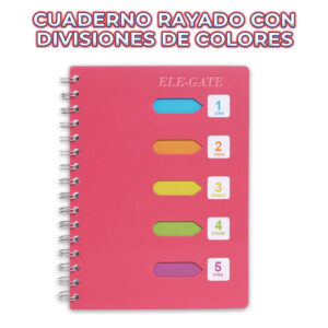 Cuaderno de 120 Hojas con Separadores de Colores