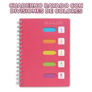 Cuaderno de 120 Hojas con Separadores de Colores