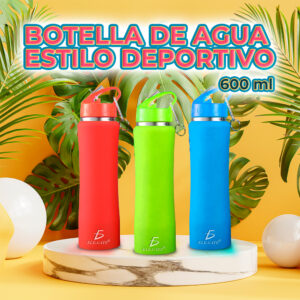 Botella Deportiva Aislada de Acero Inoxidable de 600 ml - Capacidad Térmica para Mantener tus Bebidas Frías o Calientes