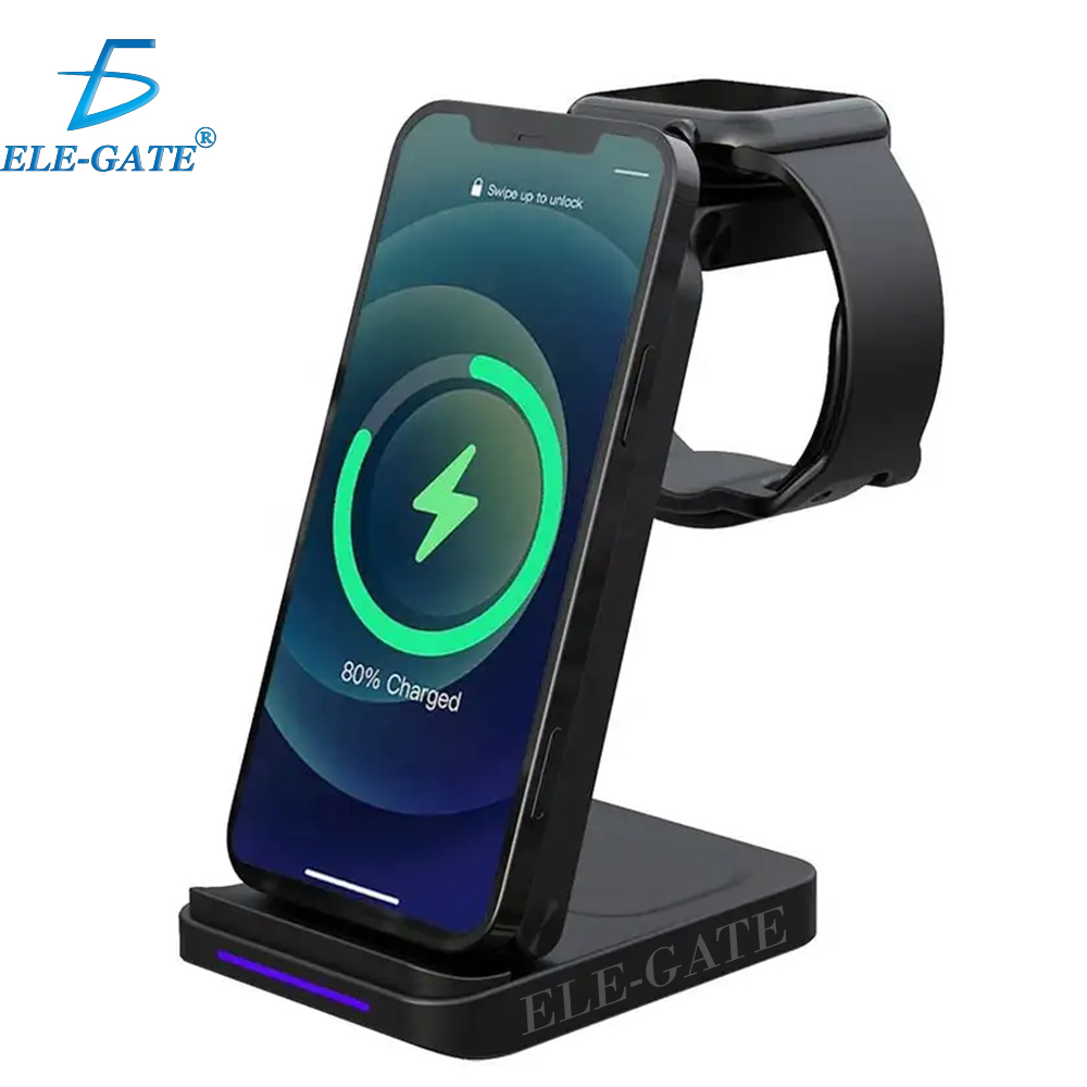 Cargador Inalámbrico 3 en 1 15W Compatible iPhone AirPods Apple Watch