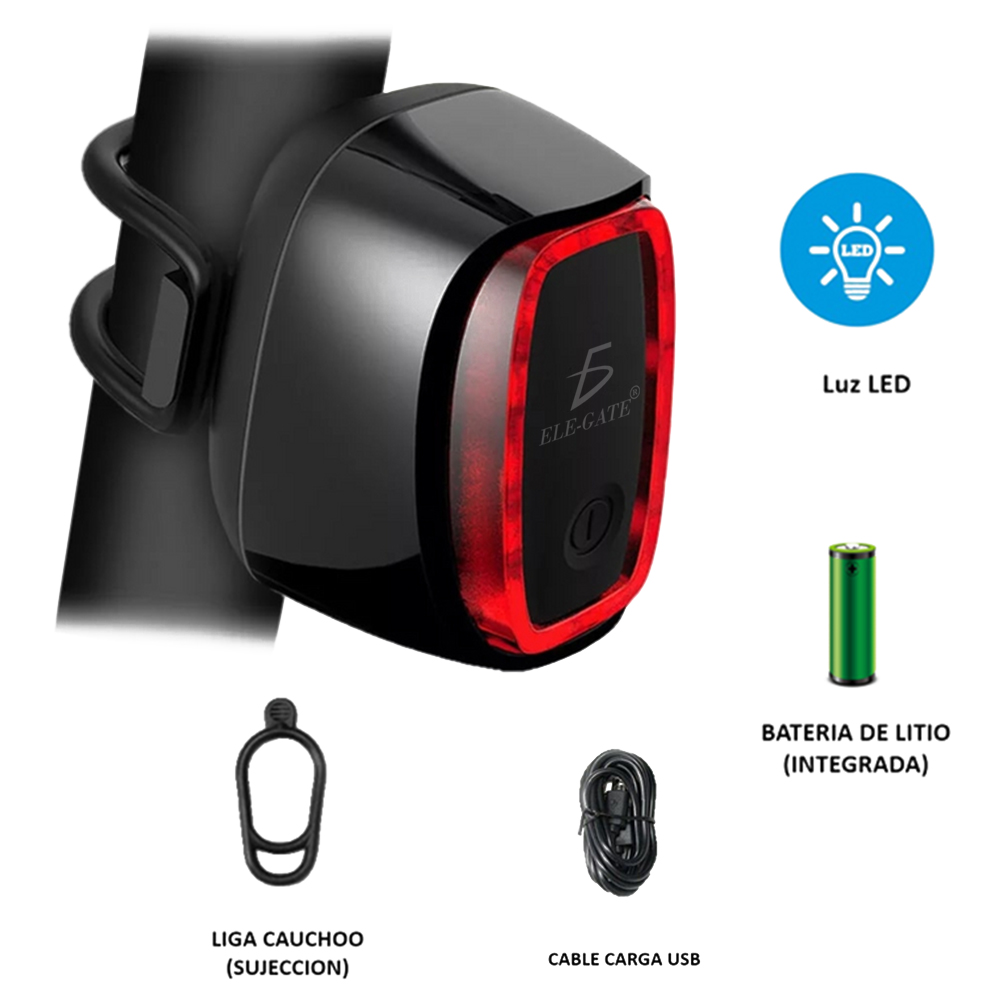 Lámpara Trasera Para Bicicleta Roja - Image 4