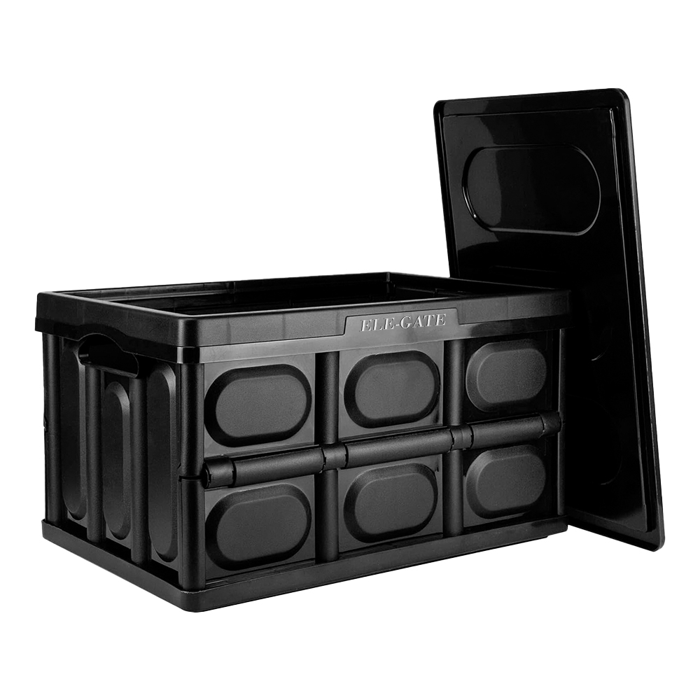 Caja de Plástico Negro Colapsable Reforzada y con Estructura Apilable - Image 3