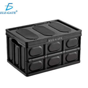 Caja de Plástico Negro Colapsable Reforzada y con Estructura Apilable