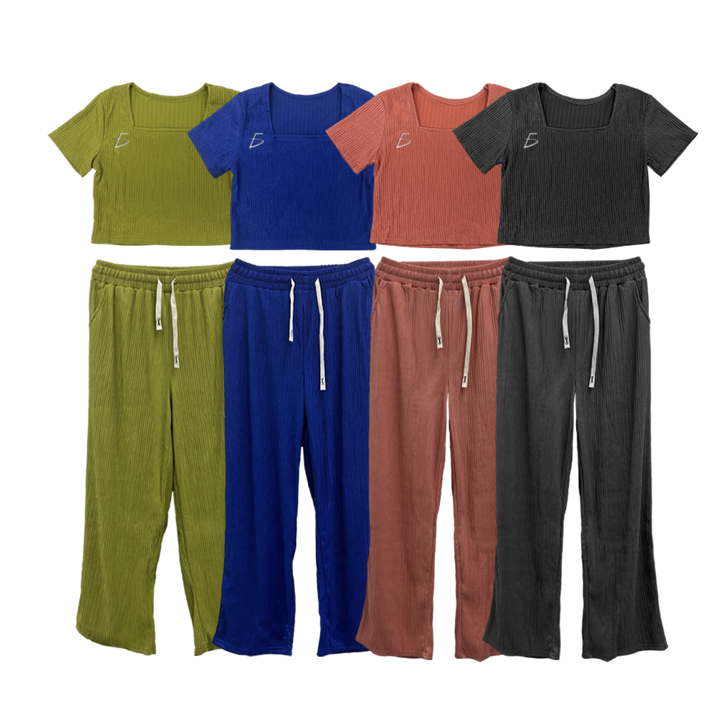 Conjunto Monocromático con Pantalón Ancho y Playera Ombliguera - Image 3