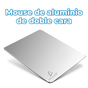 Mouse Pad Rectangular de Aluminio Plateada de 23x18