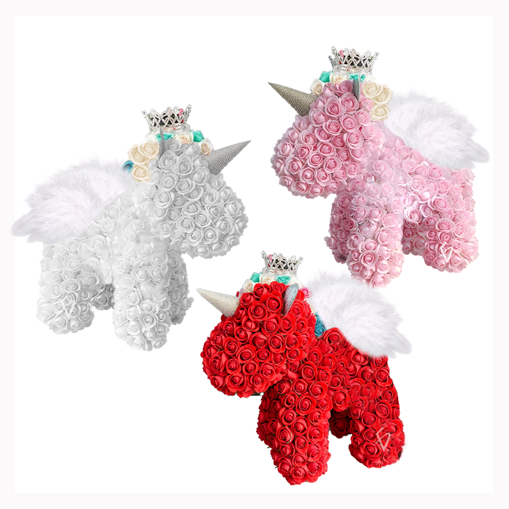 Flores Eternas de Unicornio y Rosas de Espuma de 25cm - Image 2