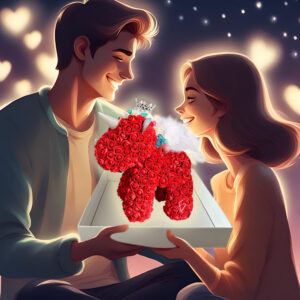 Flores Eternas de Unicornio y Rosas de Espuma de 25cm