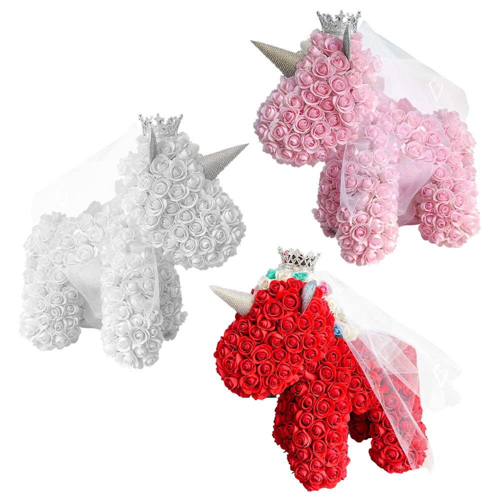 Flores Eternas de Unicornio y Rosas de Espuma de 40cm - Image 2