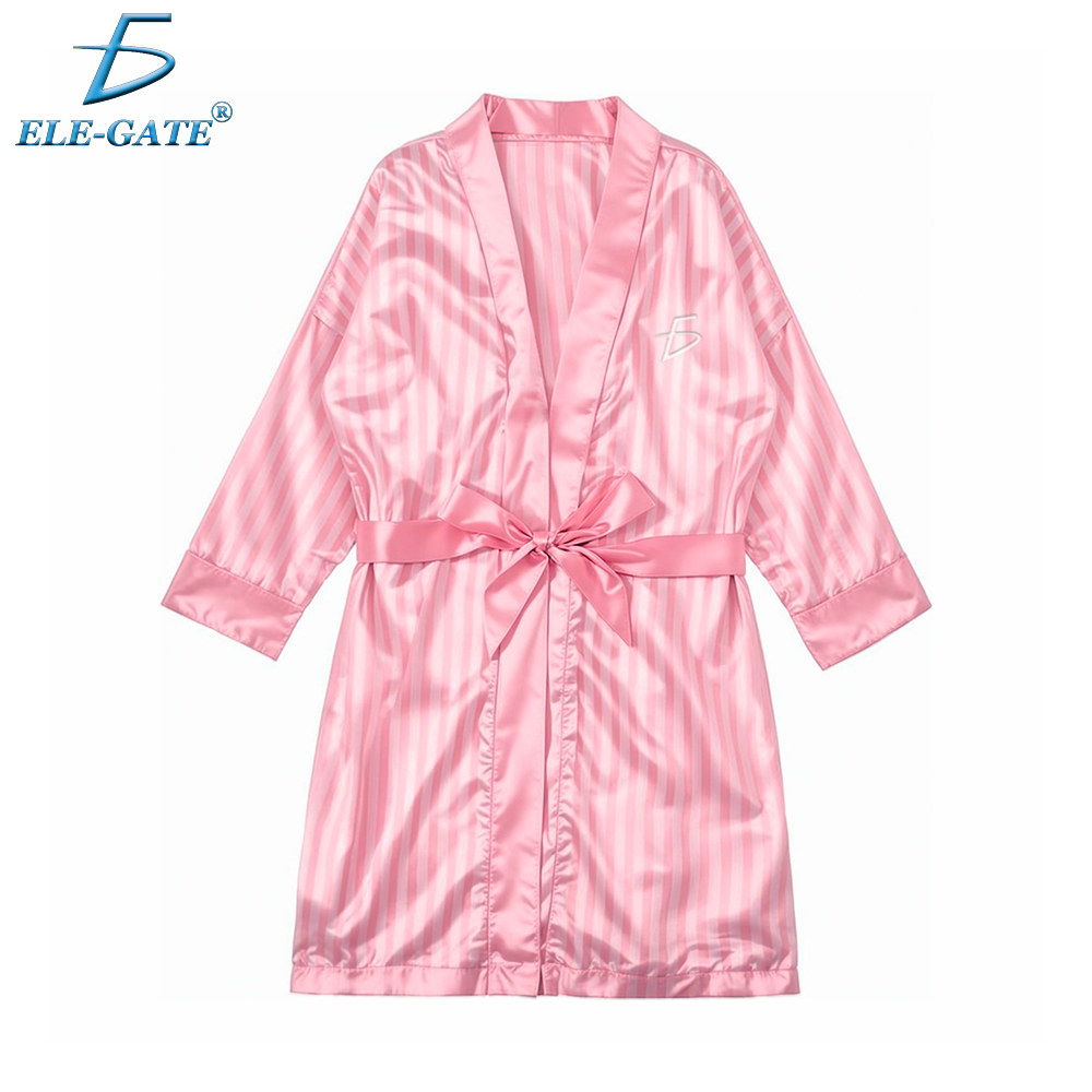 Bata Tipo Kimono de Satén para Mujer