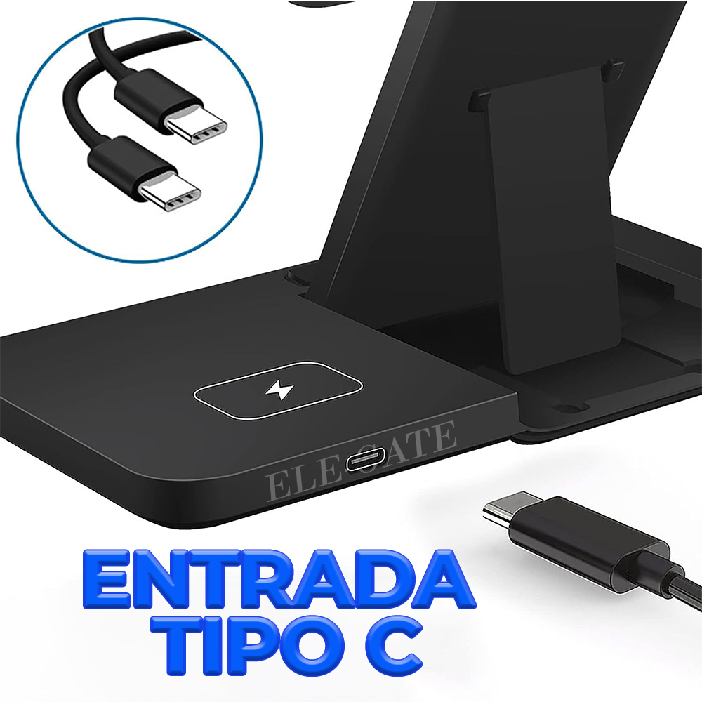 Base de Carga Inalámbrica 3 en 1 para celular, audífonos y reloj - Image 3