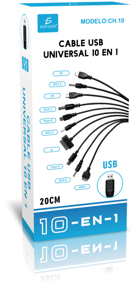 Cable de Carga USB 10 en 1 Portátil y Compatible con Varios Dispositivos, 20 cm - Image 5