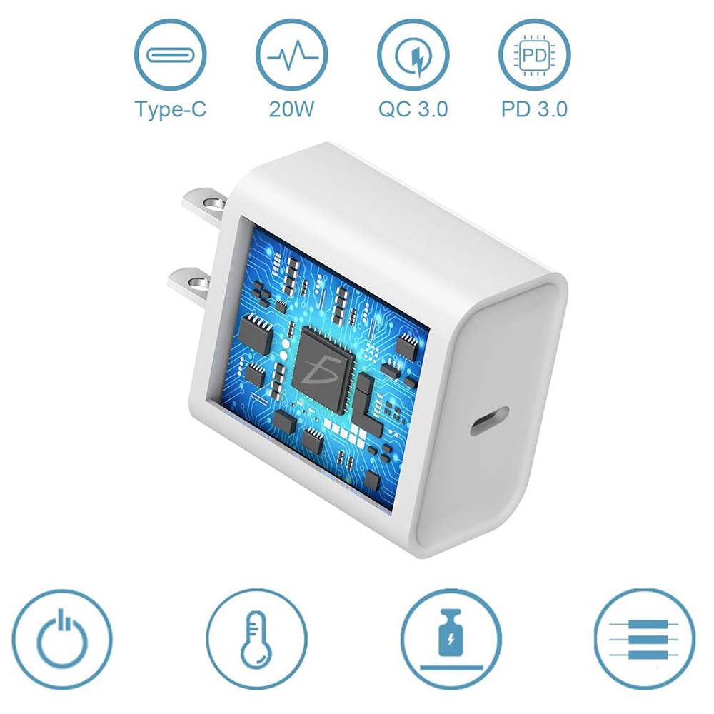 Kit Cuadro de Carga Tipo C 20 W + Cable Tipo C a C de 2 metros - Image 4