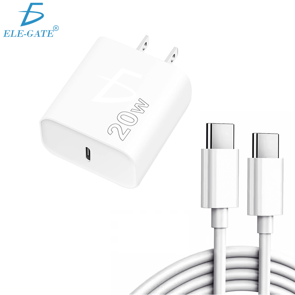 Kit Cuadro de Carga Tipo C 20 W + Cable Tipo C a C de 2 metros