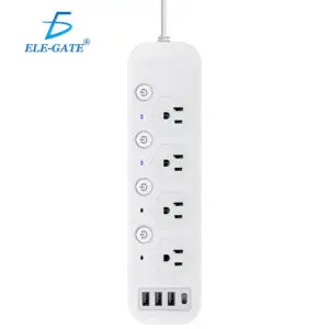 Multicontacto Universal con 4 Clavijas, 3 USB y 1 USB-C