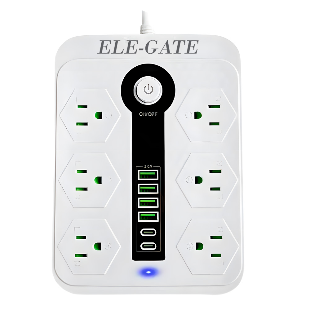 Multicontacto de Alimentación Universal – 6 Clavijas, 4 Puertos USB y 2 Puertos Tipo C para Carga Rápida y Segura - Image 3