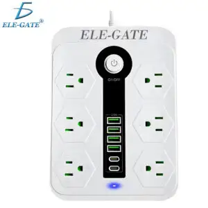Multicontacto Universal con 6 Clavijas, 4 USB y 2 USB-C