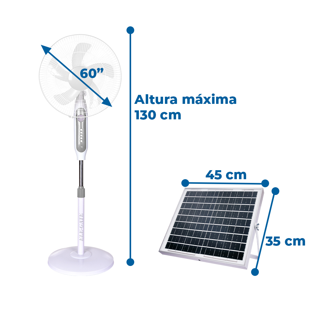 Ventilador con Panel Solar Luz led y entrada USB - Image 4