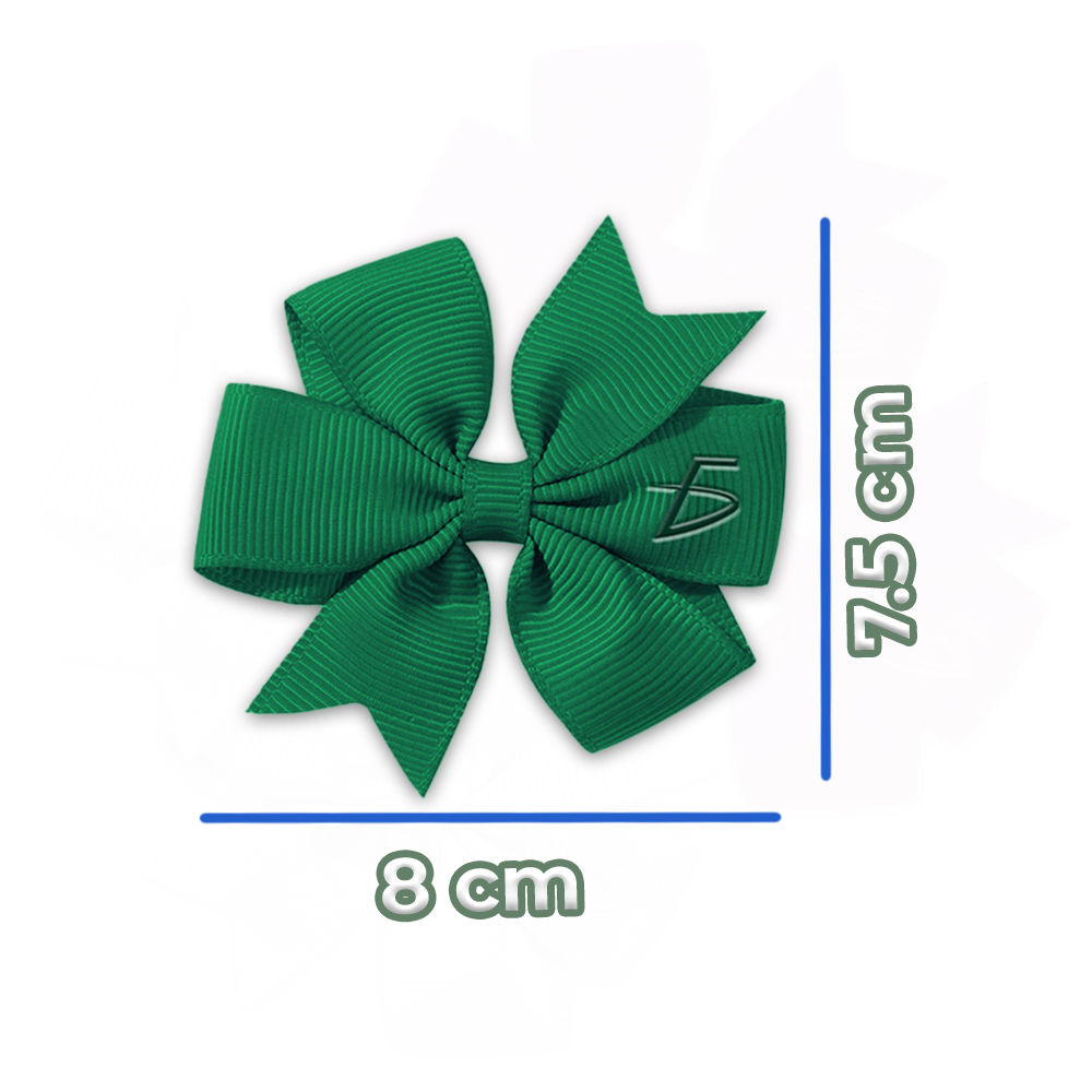 Juego de Moños con Clip de Colores Solidos Rojo Verde Blanco y Rosa - Image 4