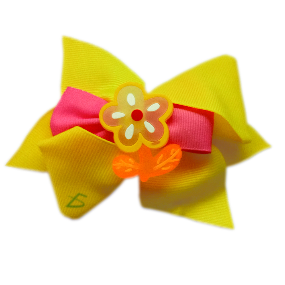 Par de Moños Coquete de Clip con Detalle de Flor de Acrílico en 4 Colores de Moda - Image 5