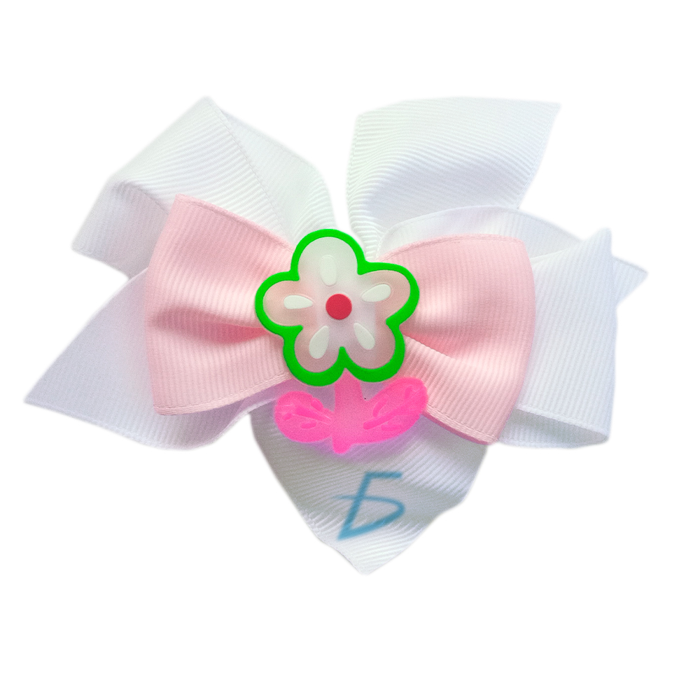 Par de Moños Coquete de Clip con Detalle de Flor de Acrílico en 4 Colores de Moda - Image 4