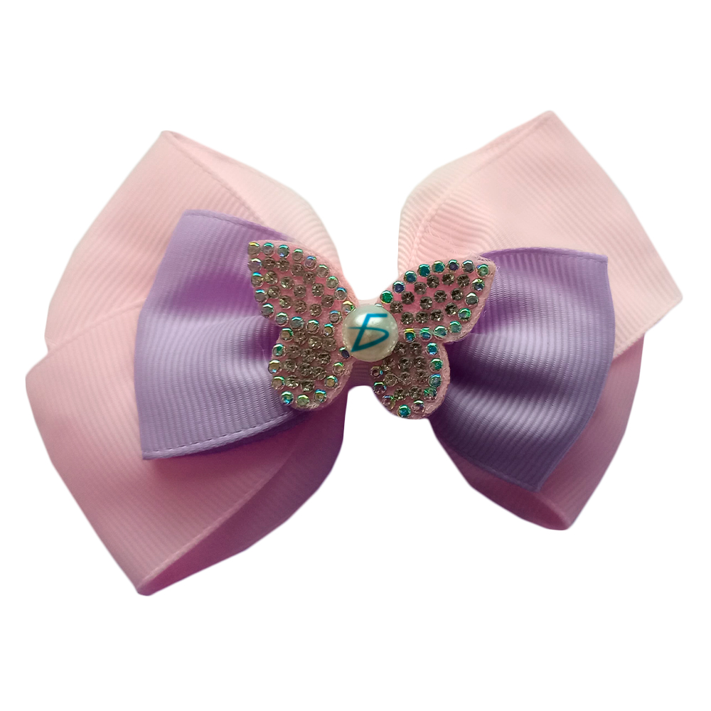 Par de Moños estilo Coquete con Broche Decorado con Mariposas de Bisutería - Image 5