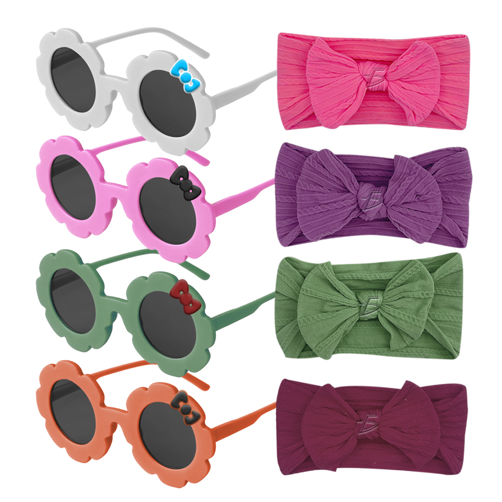 Set de Diadema con Moño y Lentes Fashion en 4 Radiantes Colores