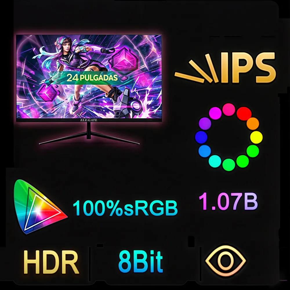 Monitor Full HD 1920x1080 24 Pulgadas Flat Gamer 75hZ - Imagen 3