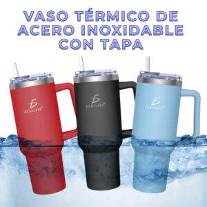 Vaso Térmico 1200ml con Asa incluye Popote y Tapa