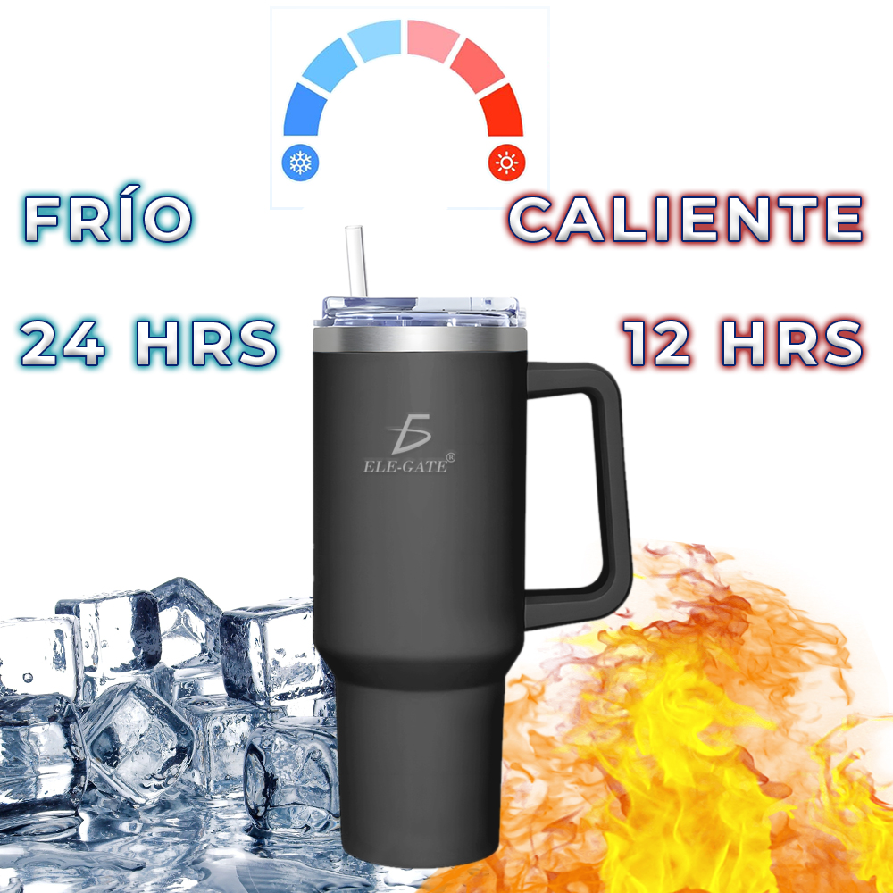 Vaso Térmico 1200ml con Asa incluye Popote y Tapa - Image 3