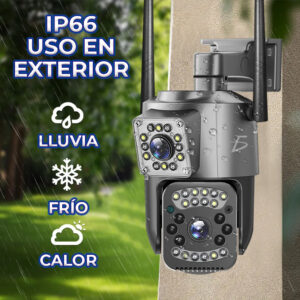 Cámara De Seguridad Ip66 Impermeable De 4 Megapíxeles Con Doble Cámara