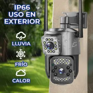 Cámara De Seguridad Ip66 Impermeable De 4 Megapíxeles Con Doble Cámara