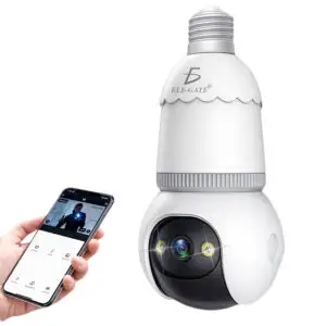 Cámara de Seguridad con Entrada de Socket E27 de 4 MP y 2.4 GHz 360° Inalámbrica con Visión Nocturna