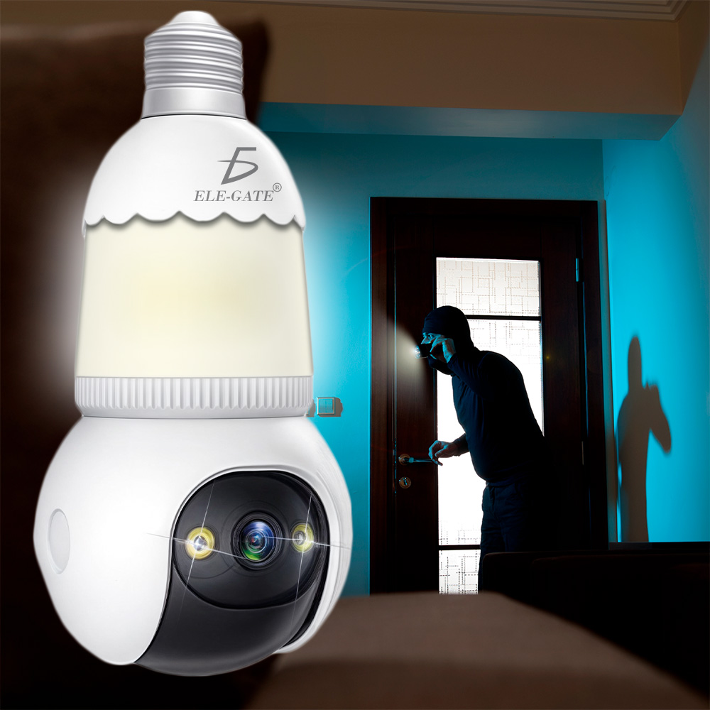 Cámara de Seguridad con Entrada de Socket E27 de 4 MP y 2.4 GHz 360° Inalámbrica con Visión Nocturna - Image 2