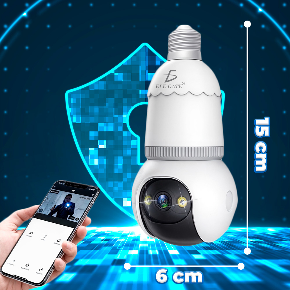Cámara de Seguridad con Entrada de Socket E27 de 4 MP y 2.4 GHz 360° Inalámbrica con Visión Nocturna - Image 4