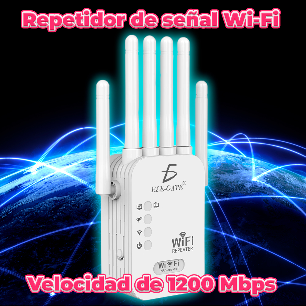 Repetidor Extensor de Señal Wifi de 1200 Mbps con 6 Antenas y Tecnología Dual-Band (2.4 GHz + 5 GHz) - Image 2