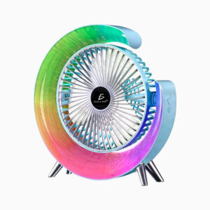 Ventilador de Escritorio con Luz Led RGB 3 Velocidades Inclinación 180º
