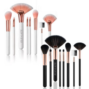 Set de 8 Brochas para Maquillar incluye Cepillo para las Pestañas y las Cejas