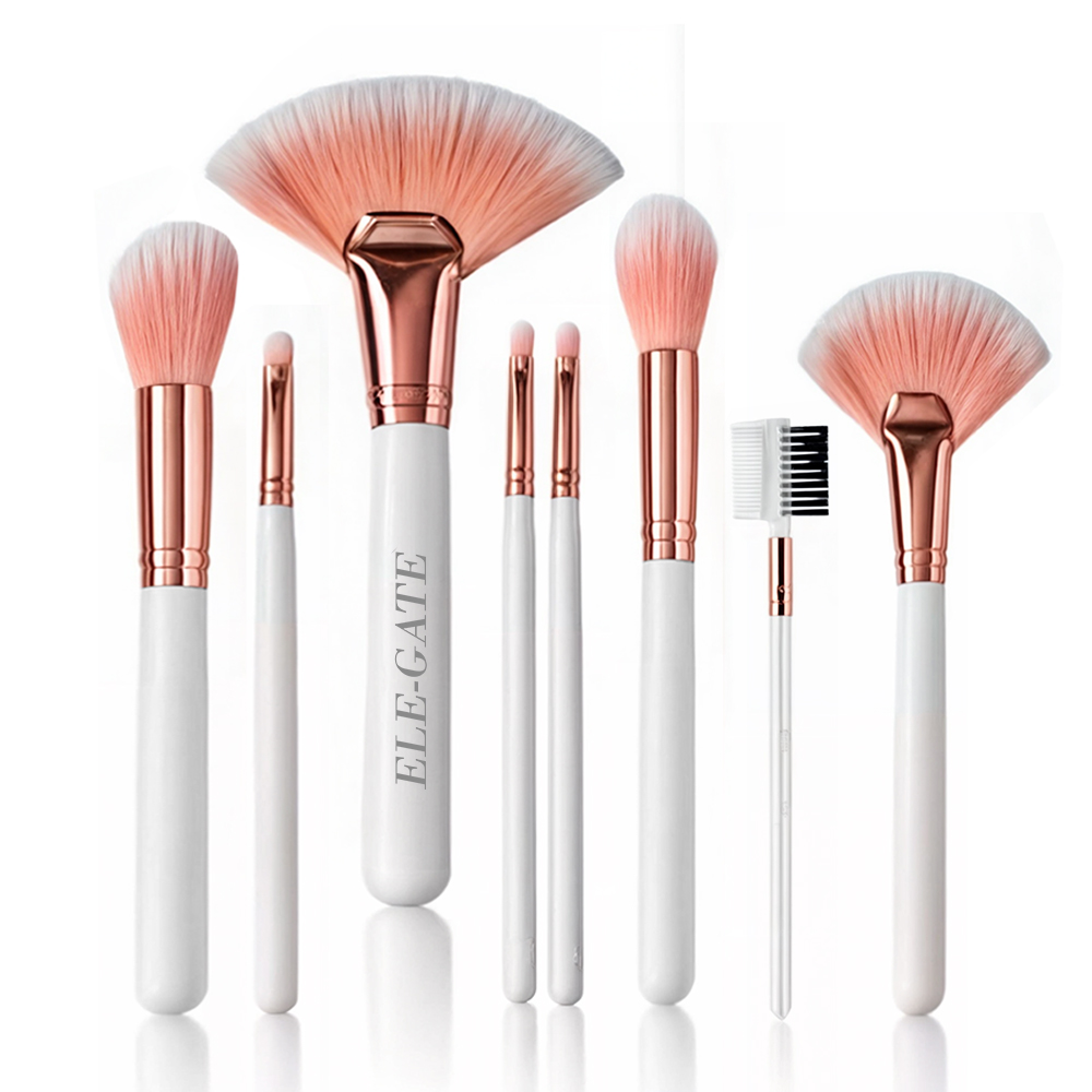 Set de 8 Brochas para Maquillar incluye Cepillo para las Pestañas y las Cejas - Image 2