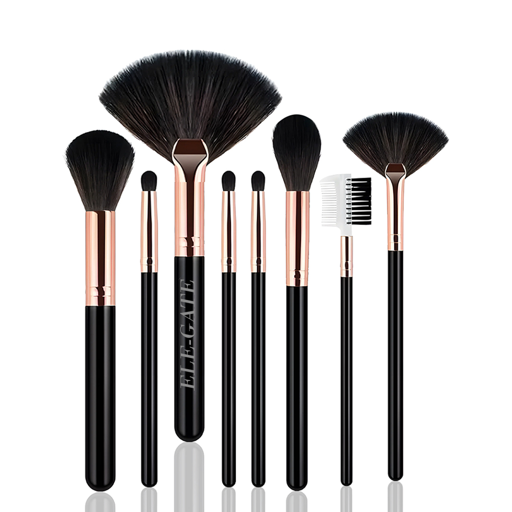 Set de 8 Brochas para Maquillar incluye Cepillo para las Pestañas y las Cejas - Image 3