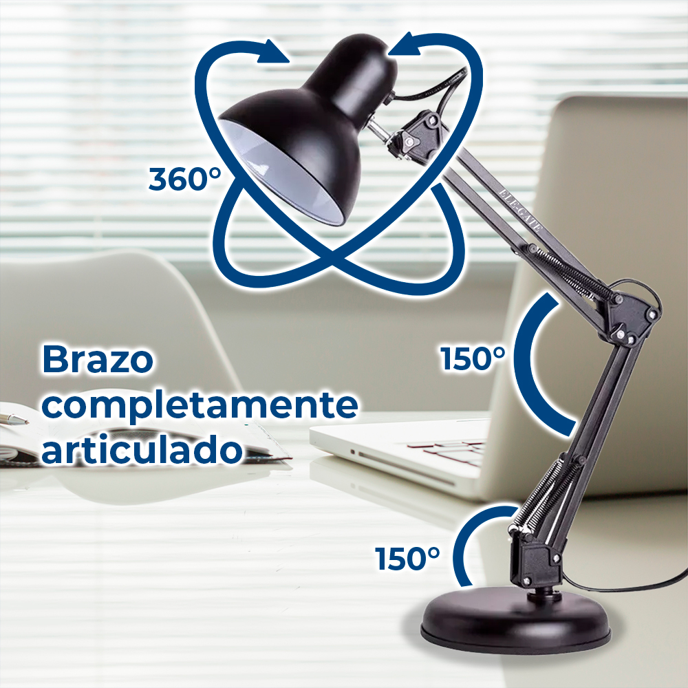 Lampara de Mesa Articulada con Switch de Encendido y Luz Led - Image 3