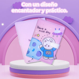 Cuaderno Kawaii de 100 Hojas con Pasta Acolchonada y Cierre Magnético