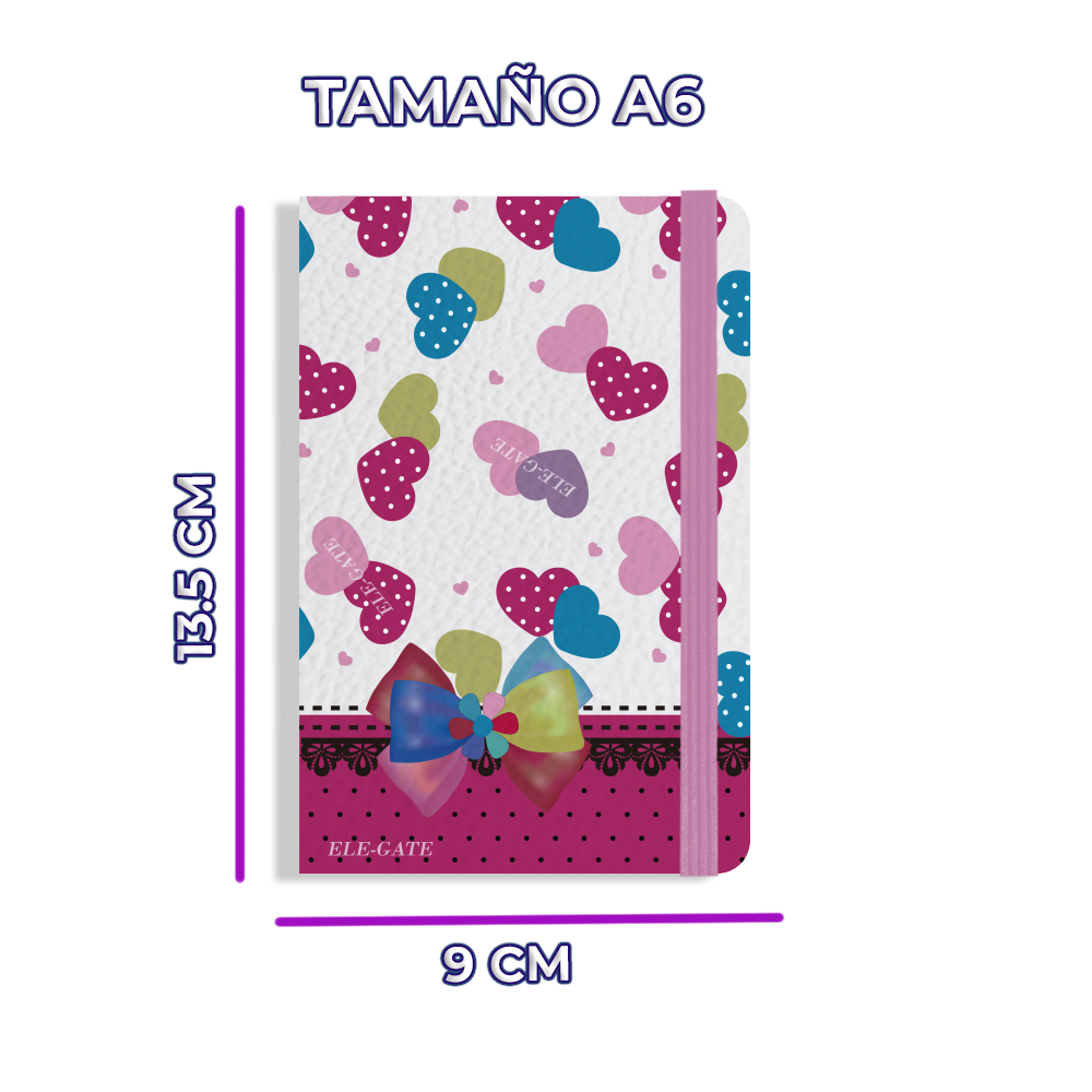 Cuaderno con Corazones estilo Coquete con 75 Hojas de Rayas - Image 4