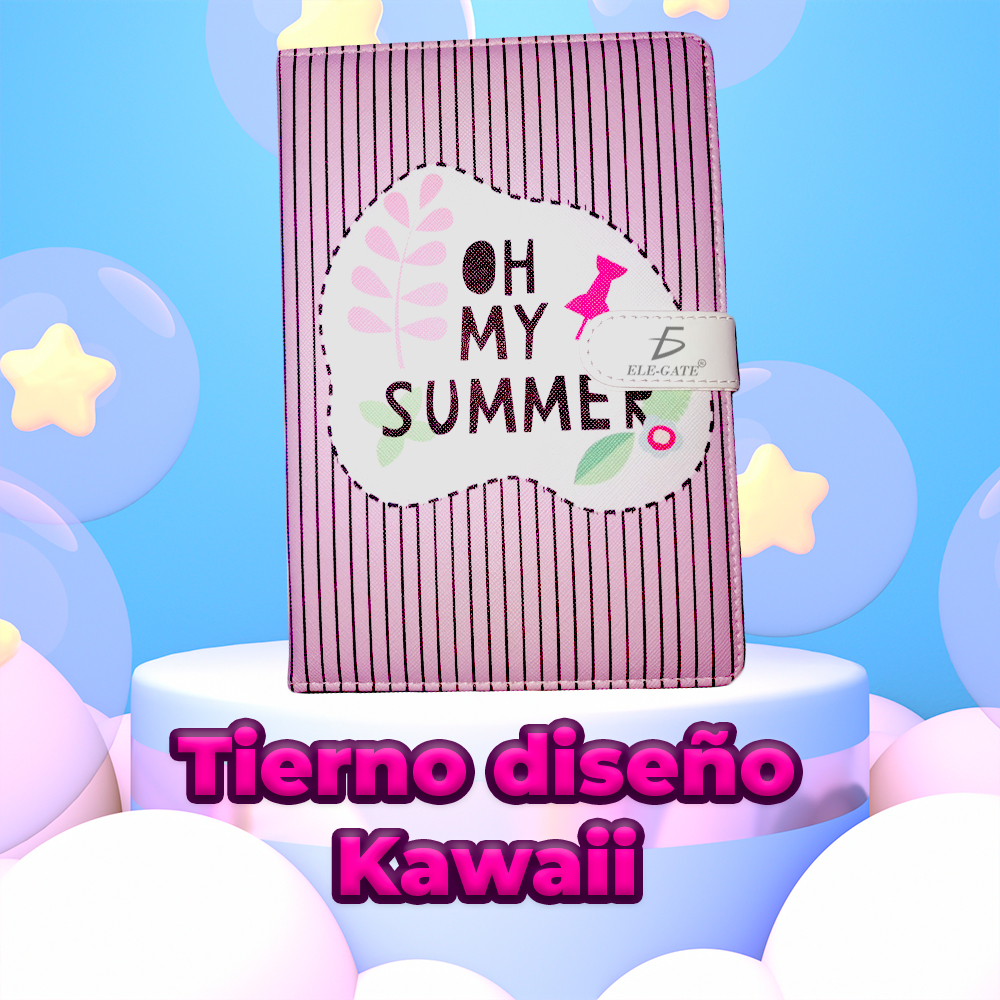 Cuaderno con estilo Coquete con Forro Acolchado y Banda Magnética