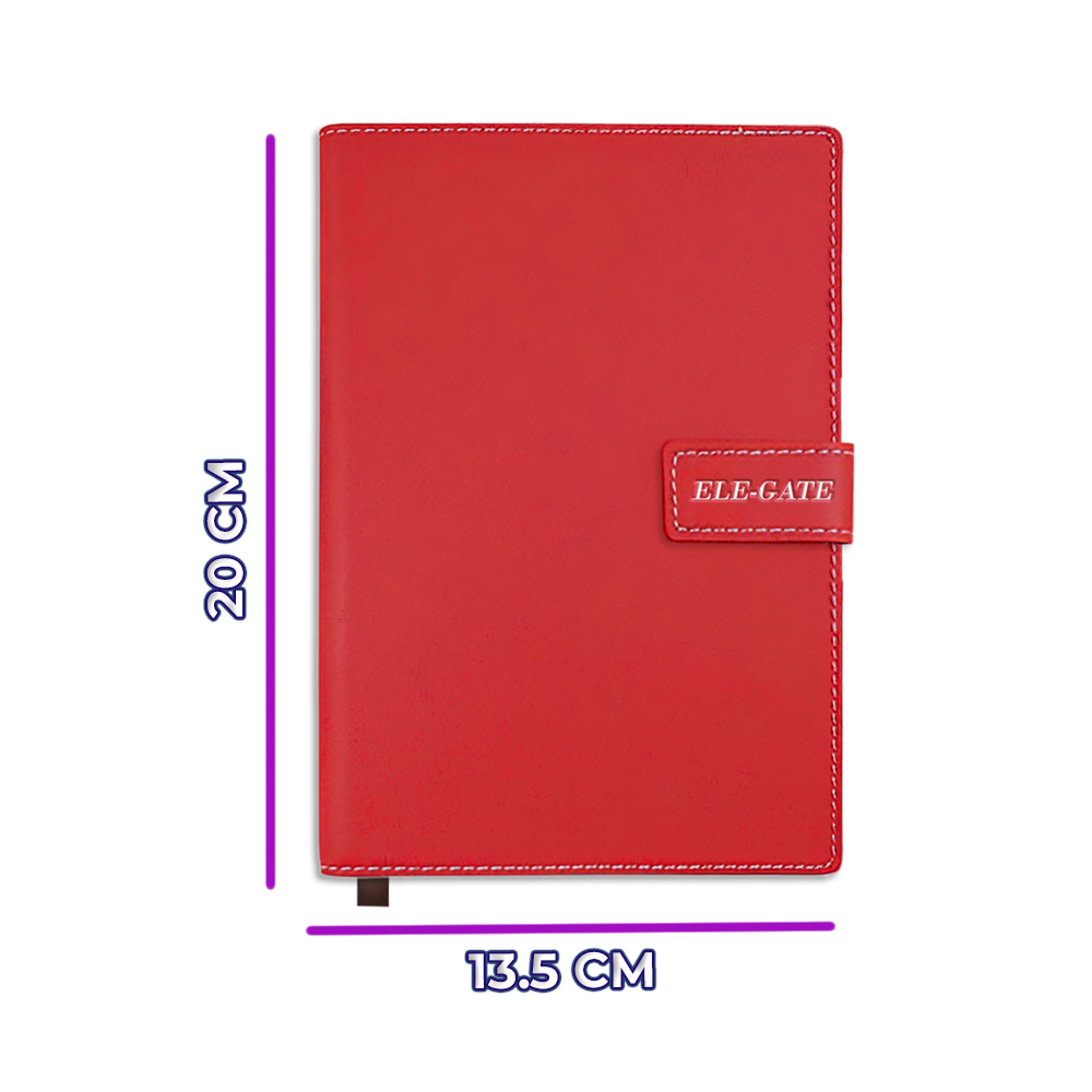 Cuaderno Rojo Tipo Agenda con Portada Acolchada y Cierre Magnético - Image 4