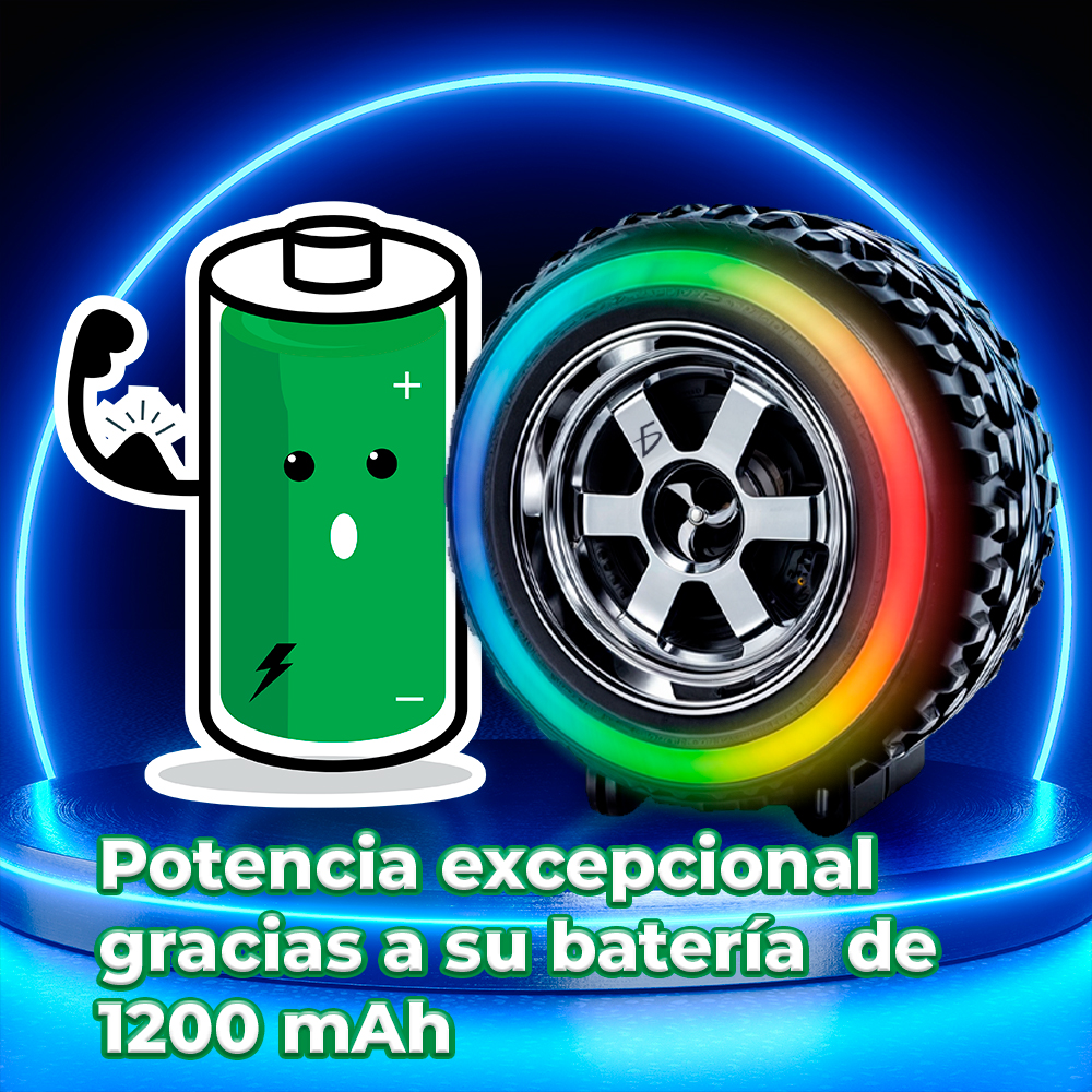 Bocina en Forma de Llanta Bluetooth RGB carga Tipo C - Image 3