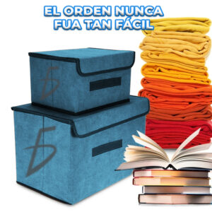 Caja Organizadora Set de 2 Piezas Colapsable y con Colores Solidos